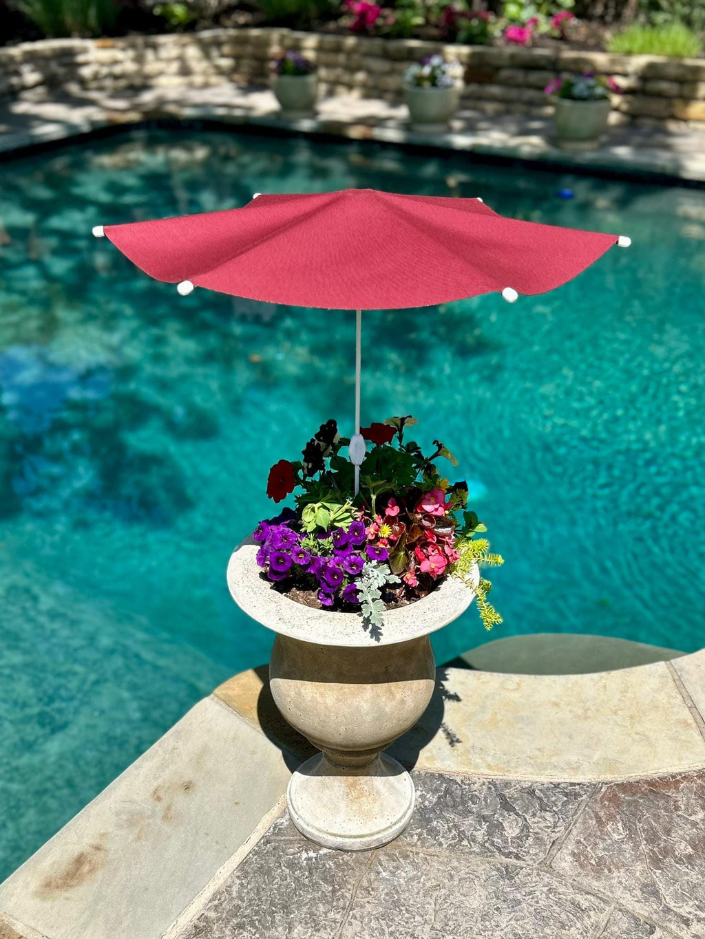 Burgundy Plant Cabana | Plant Shade Umbrella, Garden Decor