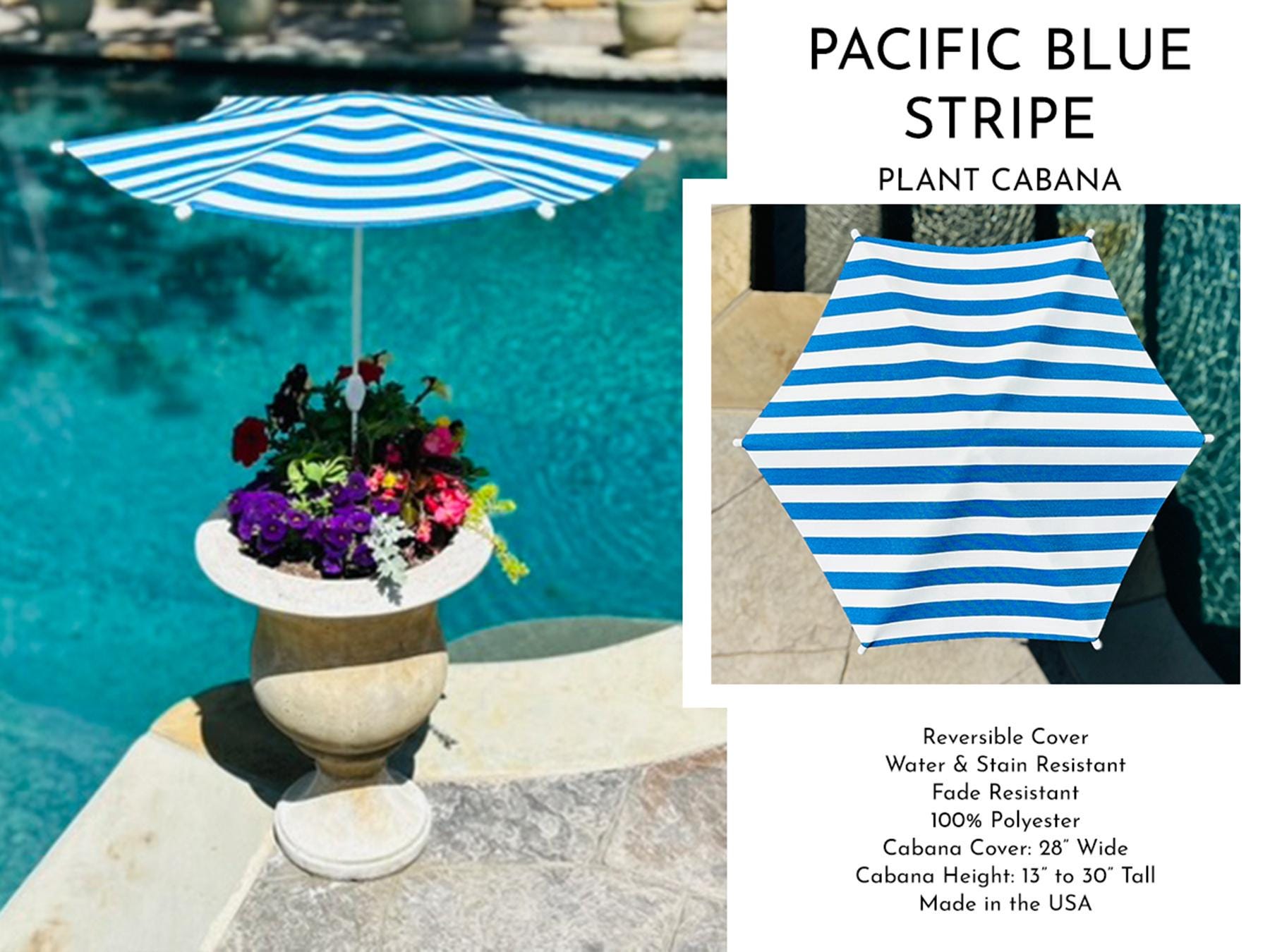 Plant Cabana™ – All the Sun. None of the Heat. Beautiful Protection for Potted Plants. 28” Wide x 30” Tall. Simple Assembly Required.
