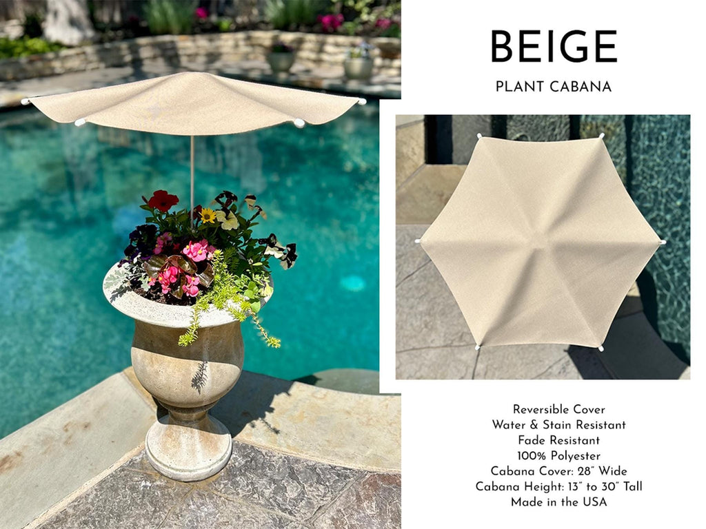 Plant Cabana™ – All the Sun. None of the Heat. Beautiful Protection for Potted Plants. 28” Wide x 30” Tall. Simple Assembly Required.