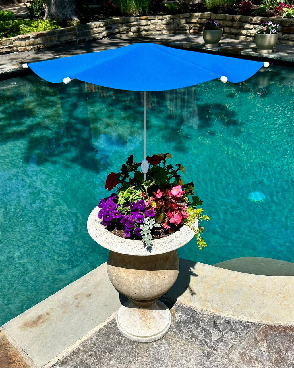 Pacific Blue Plant Cabana I Plant Shade Umbrella | Shade for Plants & Gardens | Adjustable Shade 28" Wide, 13"–30" Tall | Assembly Required