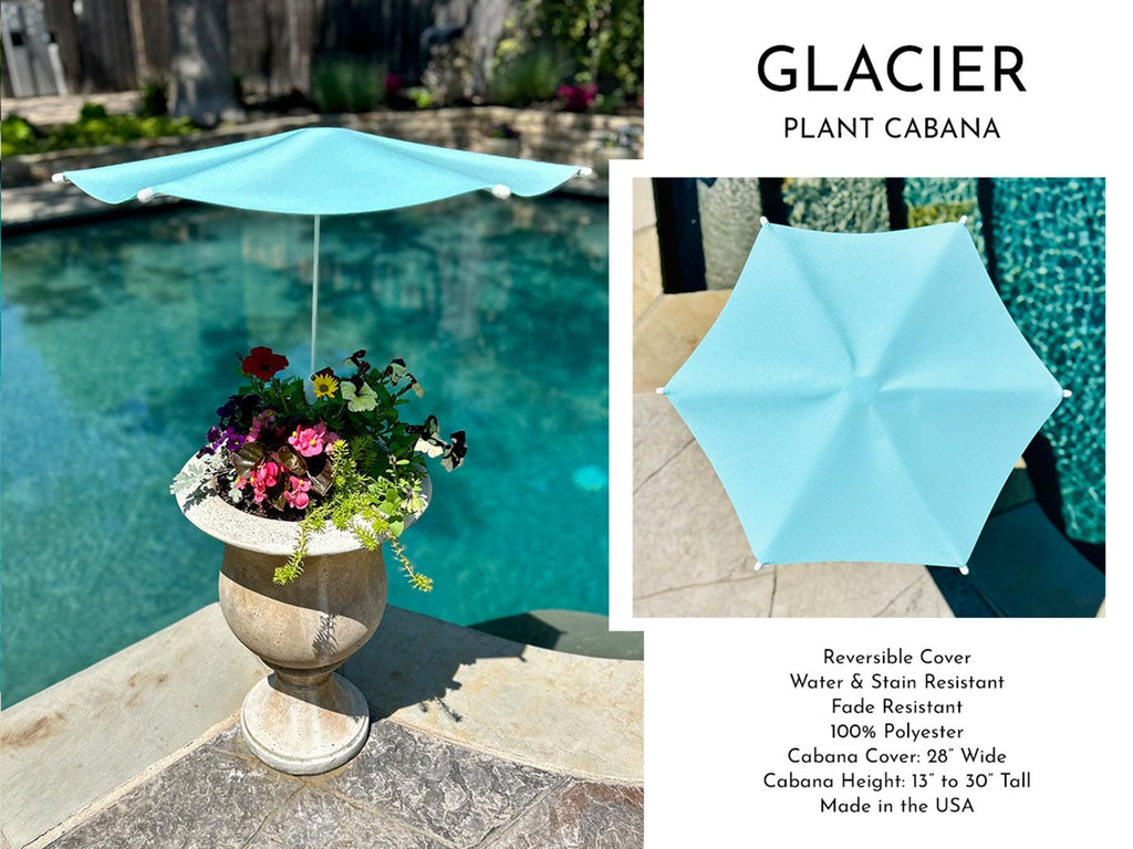 Plant Cabana™ – All the Sun. None of the Heat. Beautiful Protection for Potted Plants. 28” Wide x 30” Tall. Simple Assembly Required.