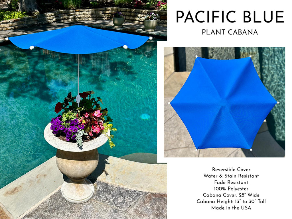Pacific Blue Plant Cabana I Plant Shade Umbrella | Shade for Plants & Gardens | Adjustable Shade 28" Wide, 13"–30" Tall | Assembly Required
