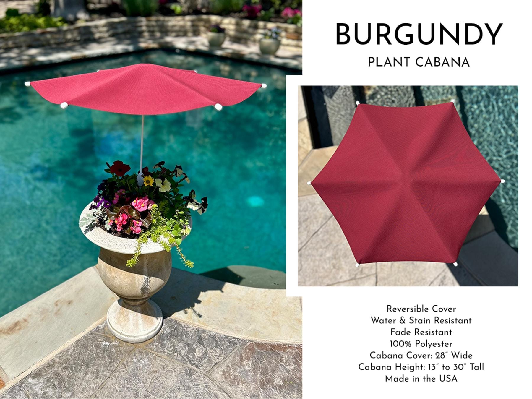 Burgundy Plant Cabana | Plant Shade Umbrella, Garden Decor